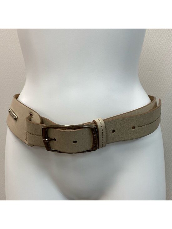 Celine Pin Buckle Leather Belt L Beige 5 Level Adjustment Metal Plate main image 4
